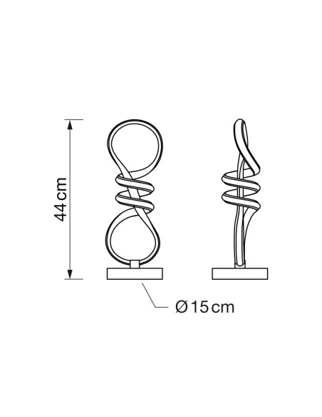 Lámpara Sobremesa Led Gris 22W Metal y Acrílico