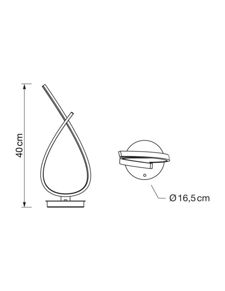 Sobremesa Led Moderno Cromo Luz Regulable