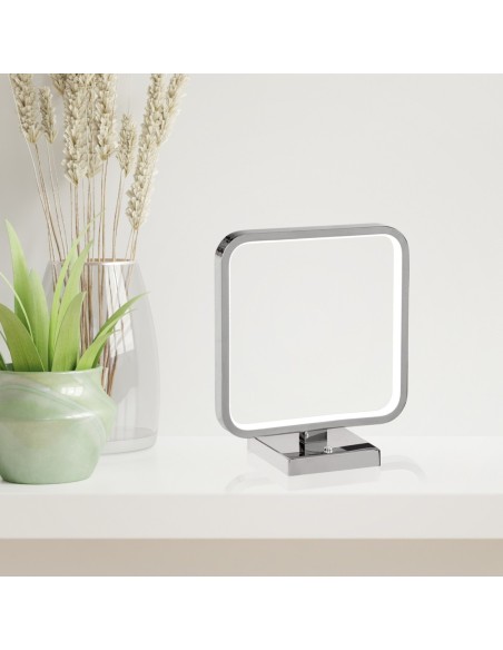 Lámparas para Mesita Cuadrado Cromo Led Dimable