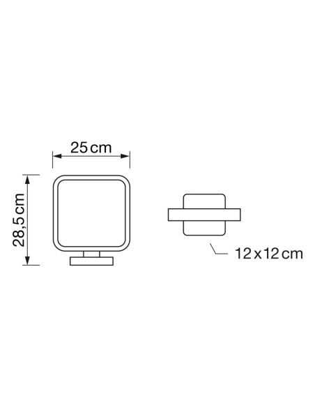 Lámparas para Mesita Cuadrado Cromo Led Dimable