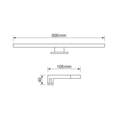 Aplique Baño Cromo con Travesera y Pinza
