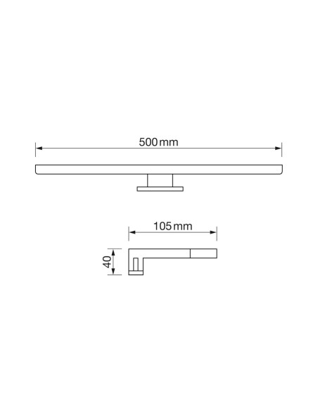 Aplique Baño Cromo con Travesera y Pinza