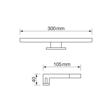 Aplique Espejo Cromo con Travesera y...