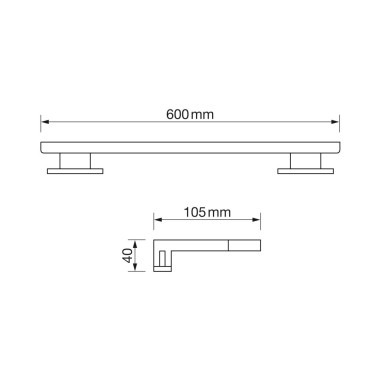 Aplique 60 CM Cromo con Travesera y...
