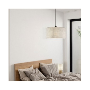 Lámpara con 1 luz Pantalla de Tela...