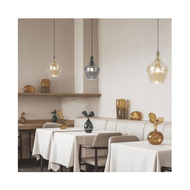 Lámpara de techo Cristal Torneado Ambar