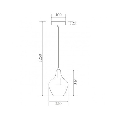 Lámpara de techo Cristal Torneado Ambar