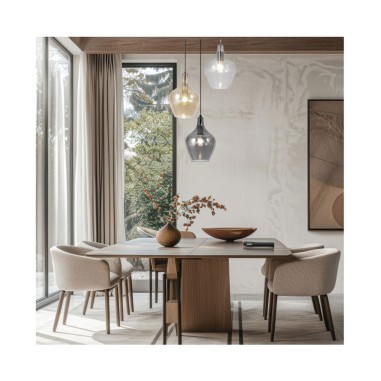 Lámpara Cristal Torneado Níquel...