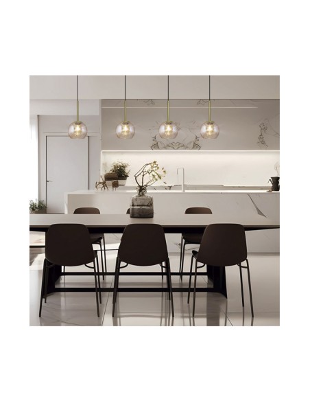 Lámpara Colgante Cuero Negro Bola de 15