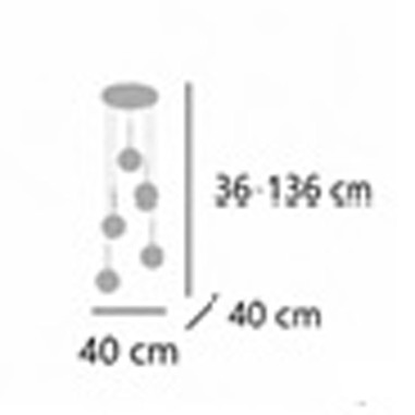 Lámpara Plafón 5 Luces con Tulipa...