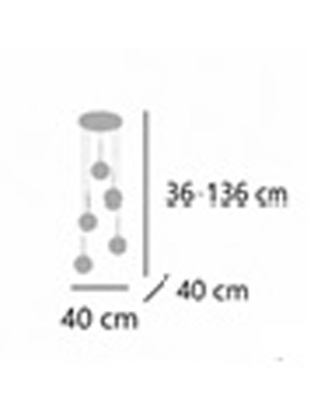 Lámpara Plafón 5 Luces con Tulipa Abierta Cristal