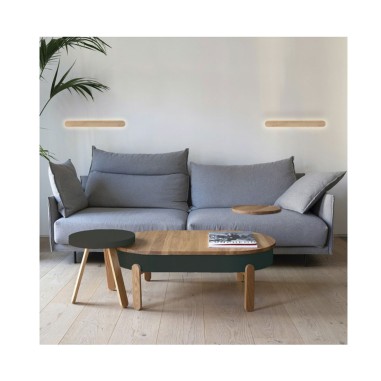 Aplique Led Líneas Madeda y Negro