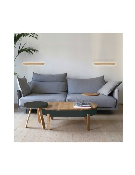 Aplique Led Líneas Madeda y Negro