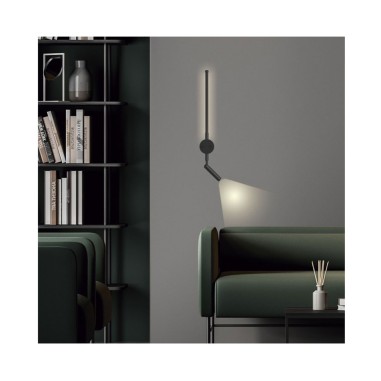 Aplique led negro con foco orientable