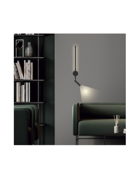 Aplique led negro con foco orientable