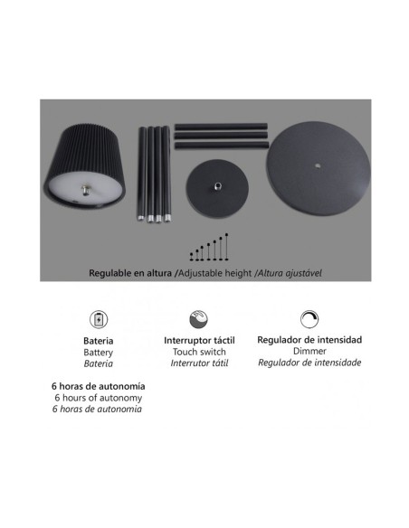 Kit Sobremesa Led Blanco Convertible en Pie de Salón