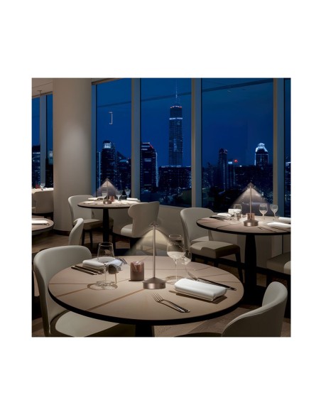 Lámpara Sobremesa Topo Metalizado Recargable