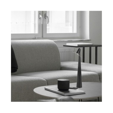 Lámpara de Mesa Negra Batería Recargable