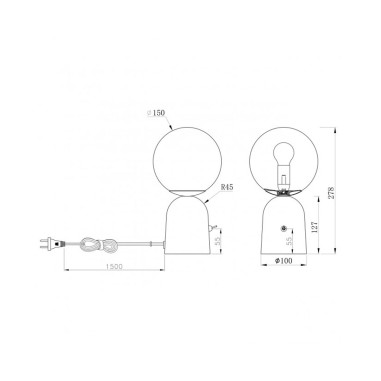 Sobremesa Negro Bola Blanca con...