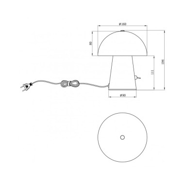Lámpara Sobremesa Seta Negro