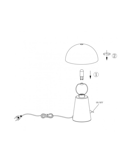 Lámpara Sobremesa Seta Negro