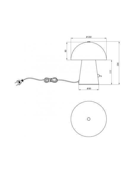 Lámpara Sobremesa Seta Latón