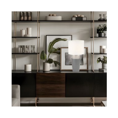 Lámpara para Mesa Cerámica Gris