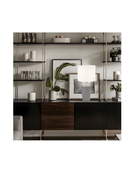 Lámpara para Mesa Cerámica Gris