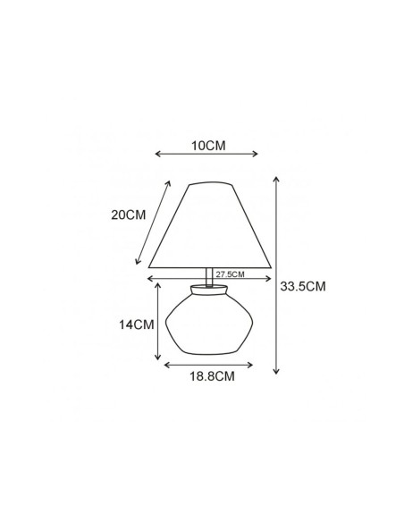 Lámpara Sobremesa Cerámica Piedra Beige con Textil