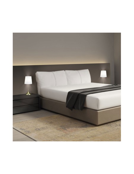 Lámpara de mesa Cuero con Pantalla de Tela