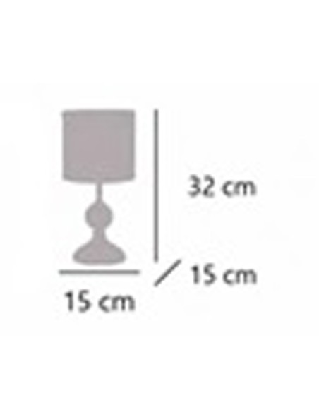 Lámpara Mesita Bola Negro Pantalla Tela