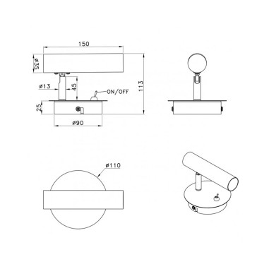 Foco Negro Cilindro para Bombilla G9