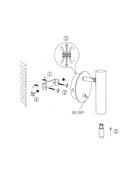 Aplique Foco Níquel Satinado Cilindro para Bombilla G9