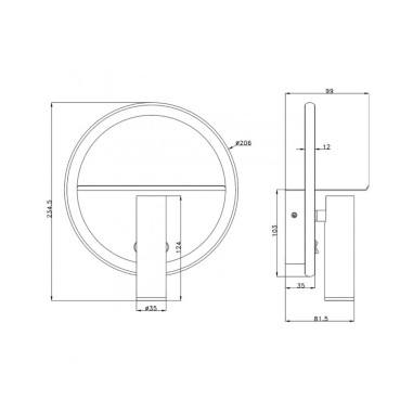 Aplique Dormitorio Moderno Negro...