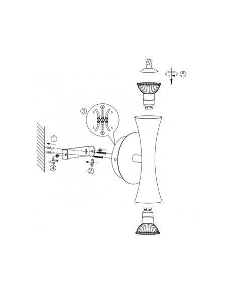 Aplique Diábolo Negro Doble Iluminación