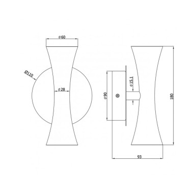 Aplique Diábolo Negro Doble Iluminación