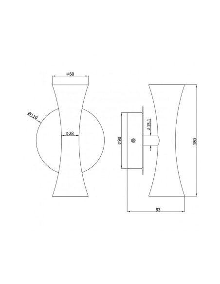 Aplique Diábolo Negro Doble Iluminación
