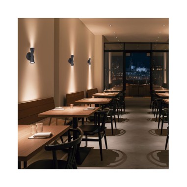 Aplique Diábolo Negro Doble Iluminación