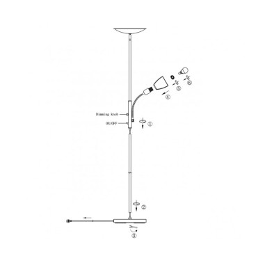 Lámparas de Suelo Cuero con Lector...