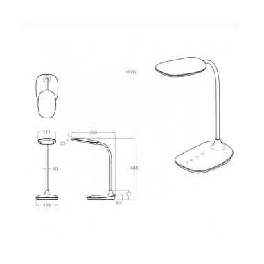 Flexos Despacho Blanco con Luz regulable