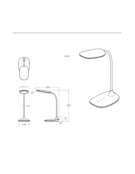 Flexos Despacho Blanco con Luz regulable