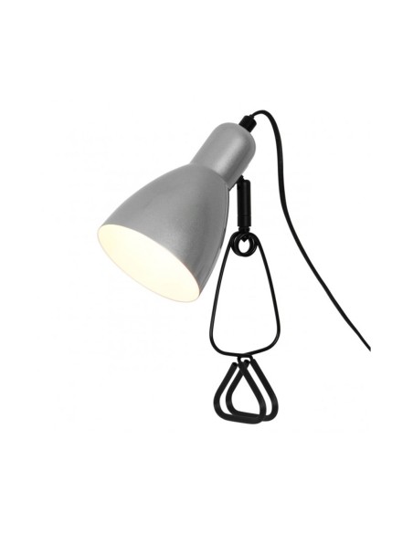 Flexo con pinza plata para estanterias