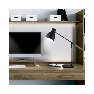 Flexo Nórdico Negro y Madera