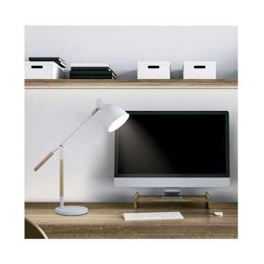 Flexo Nórdico Blanco y Madera