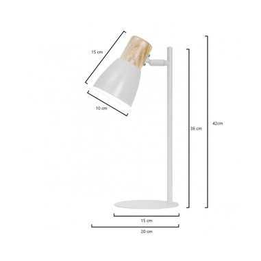 Flexo Sobremesa Nórdico Blanco y Madera