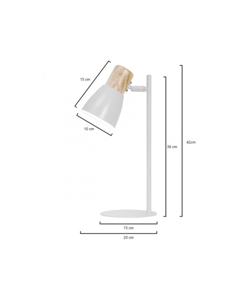 Flexo Sobremesa Nórdico Blanco y Madera