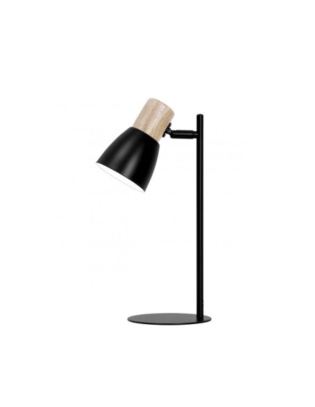 Flexo negro y madera con rótula