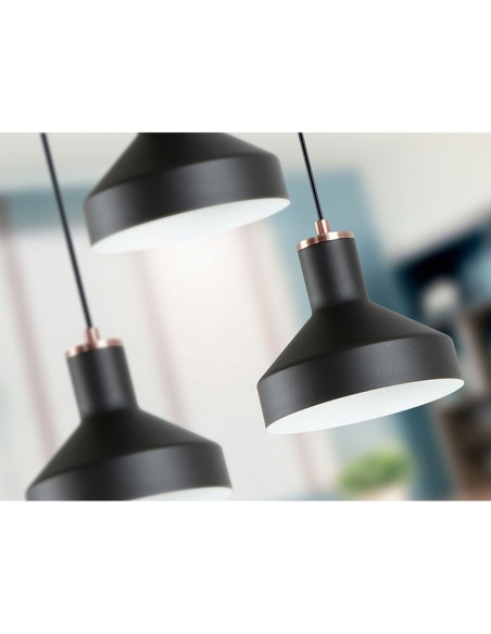 Lámpara Plafón Negra y Cobre