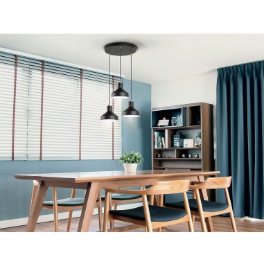 Lámpara Plafón Negra y Cobre