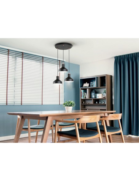 Lámpara Plafón Negra y Cobre